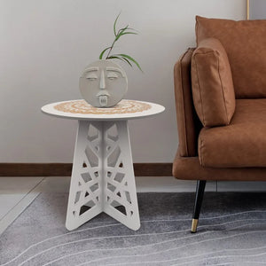 Jake-Daniel 18.11'' Tall Tray Top Abstract End Table