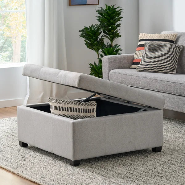 Jamil 35'' Wide Tufted Square Storage Ottoman with Storage