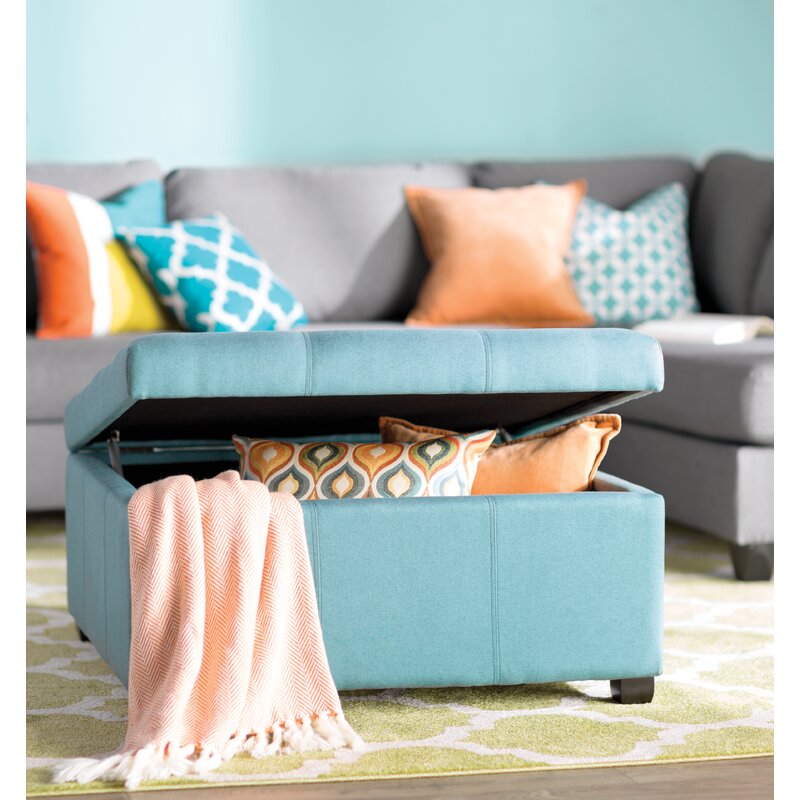 Jamil 35'' Wide Tufted Square Storage Ottoman with Storage 6662RR