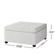 Load image into Gallery viewer, Jamil 35&#39;&#39; Wide Tufted Square Storage Ottoman with Storage

