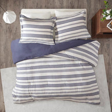 Load image into Gallery viewer, Twin/Twin XL Duvet Cover + 2 Shams Navy Janley Cotton Blend 3 Piece Duvet Cover Set
