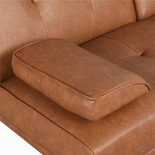 Load image into Gallery viewer, Janni 66&#39;&#39; Wide Faux Leather Cushion Back Convertible Sofa with Cup Holder

