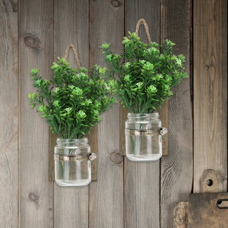 Brown Jar Small Wood Glass Wall Sconce (Set of 2) GL1406