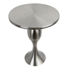 Load image into Gallery viewer, Brushed Nickel Jardin 24&#39;&#39; Tall Iron Pedestal End Table

