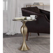 Load image into Gallery viewer, Plated Gold Jardin 24&#39;&#39; Tall Pedestal End Table
