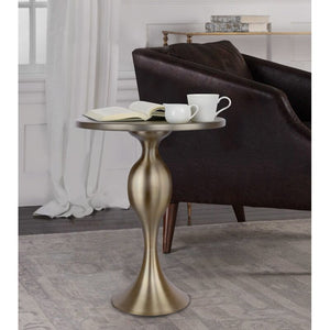 Plated Gold Jardin 24'' Tall Pedestal End Table