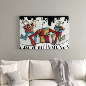24" H x 36" W x 1.25" D Jarne Silver City Jazz by Eric Waugh - Wrapped Canvas Graphic Art