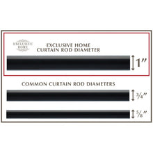 Load image into Gallery viewer, 1&quot; H x 120&quot; W x 1&quot; D Matte Black Jarrod Adjustable 1&quot; Single Curtain Rod
