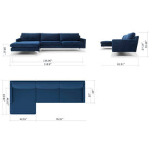 Load image into Gallery viewer, Jason 118.89&quot; Wide Velvet Sofa &amp; Chaise
