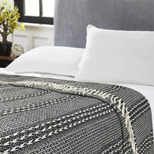 Load image into Gallery viewer, Jay Black and White Cotton Blanket - Twin
