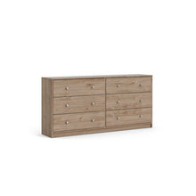 Load image into Gallery viewer, 26.89&#39;&#39; H X 56.34&#39;&#39; W X 12.46&#39;&#39; D Jackson Hickory Jaylene 6 Drawer Dresser
