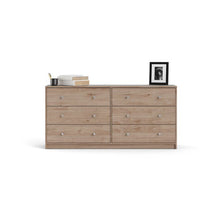 Load image into Gallery viewer, 26.89&#39;&#39; H X 56.34&#39;&#39; W X 12.46&#39;&#39; D Jackson Hickory Jaylene 6 Drawer Dresser
