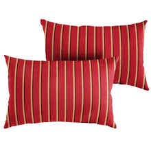 Load image into Gallery viewer, 12&quot; H x 18&quot; W Red Jazmyne Stripe Outdoor Rectangular Sunbrella Pillow Cover &amp; Insert (Set of 2)
