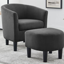 Load image into Gallery viewer, Jazouli Linen Barrel Chair and Ottoman AP436
