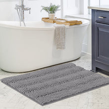 Load image into Gallery viewer, 20&quot; W x 32&quot; L Dove Jazzell Luxurious Shaggy Chenille Non-slip Bath Rug 6949RR/GL

