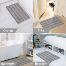 Load image into Gallery viewer, 20&quot; W x 32&quot; L Dove Jazzell Luxurious Shaggy Chenille Non-slip Bath Rug 6949RR/GL
