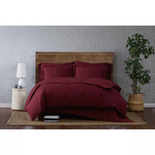Load image into Gallery viewer, King Duvet Cover + 2 Shams Burgundy Jedediah Standard Cotton 200 TC Duvet Cover Set
