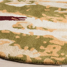 Load image into Gallery viewer, Jefferson Abstract Handmade Tufted Wool Area Rug in Beige/Green, Round 5&#39;
