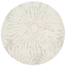 Load image into Gallery viewer, Jefferson Handmade Tufted Wool Silver/Ivory Rug 5&#39; round
