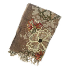 Load image into Gallery viewer, Brown Jenna Floral Plain Weave Throw
