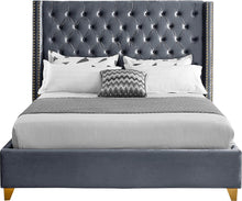 Load image into Gallery viewer, Jennie Tufted Upholstered Low Profile Platform Bed Gray Queen AS IS 3443RR
