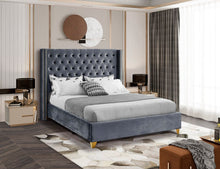 Load image into Gallery viewer, Jennie Tufted Upholstered Low Profile Platform Bed Gray Queen AS IS 3443RR
