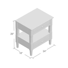 Load image into Gallery viewer, Gray 2 - Drawer Solid Wood Nightstand (392MM)

