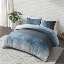 Load image into Gallery viewer, King/Cal King Duvet Cover + 2 King Shams Jessa Blue Standard Cotton 3 Piece Duvet Cover Set
