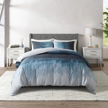 Load image into Gallery viewer, King/Cal King Duvet Cover + 2 King Shams Jessa Blue Standard Cotton 3 Piece Duvet Cover Set
