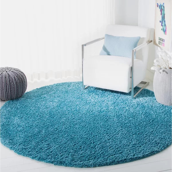 Jiang Area Rug in Turquoise 3' round
