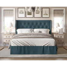 Load image into Gallery viewer, Queen Blue Jlani Tufted Upholstered Panel Bed

