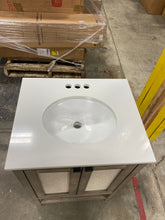Load image into Gallery viewer, 24 in. Bath Vanity in Barstow Acacia with Coastal Linen Doors and Vanity Top in White Stone with Basin

