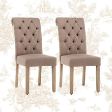 Load image into Gallery viewer, Jocelyn Roll Top Tufted Upholstered Side Chair (Set of 2) Brown #1411HW
