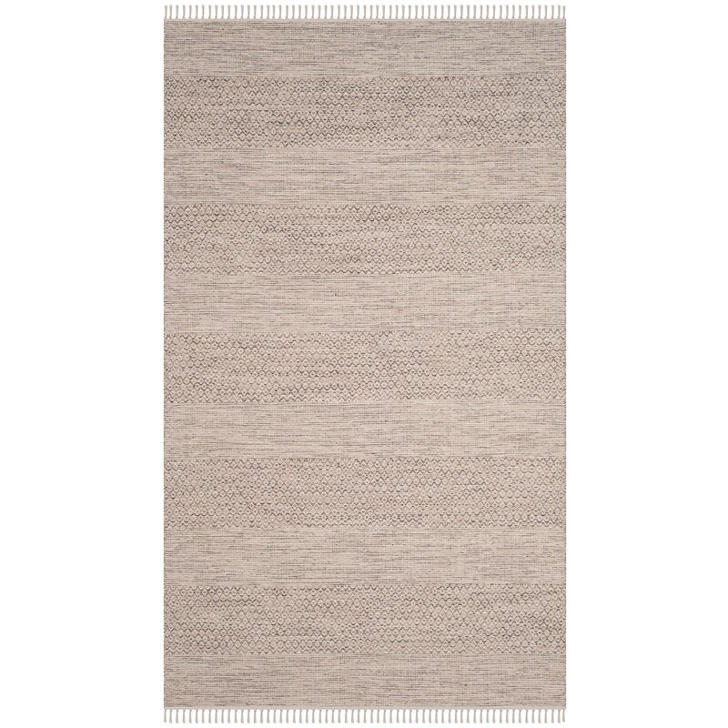 Jodi Handmade Flatweave Cotton Ivory/Steel Grey Area Rug 2778AH