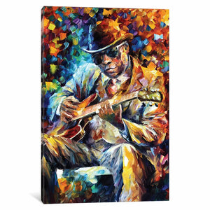 18" H x 12" W x 0.75" D John Lee Hooker by Leonid Afremov - Gallery-Wrapped Canvas Giclée on Canvas