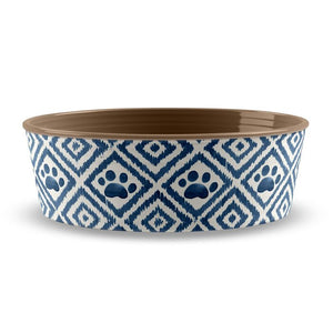 Indigo Jojo Paw Ikat Melamine Pet Bowl (4), #6454