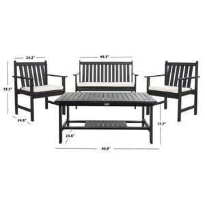 Joliet Solid Wood 4 - Person Seating Group with Cushions