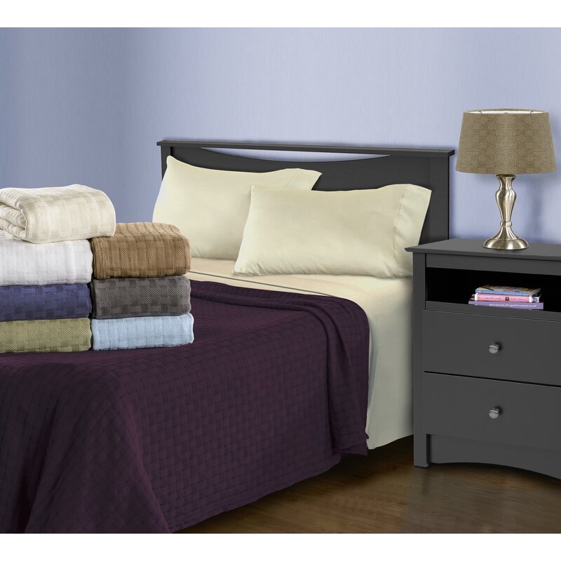 Jordae Basket Weave All Season Cotton Blanket, EC1171