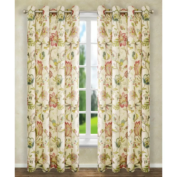 Jorma Floral Sheer Grommet Single Curtain Panel 50