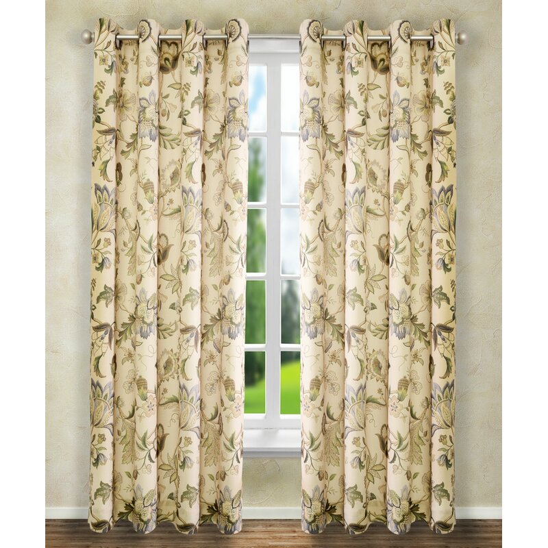 Jorma Floral Sheer Grommet Single Curtain Panel EC1301