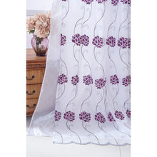 Load image into Gallery viewer, Josiah Sapphire Embroidered Floral Rod Pocket Single Curtain Panel - Set of 2 (ND170)
