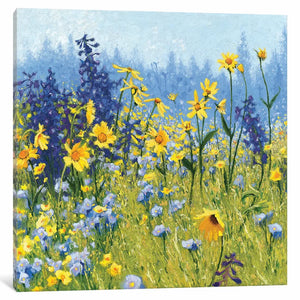 37" H x 37" W x 1.5" D Joyful In July III by Shirley Novak - Unframed Painting on Canvas