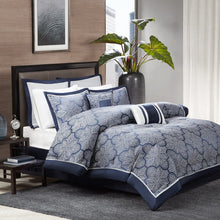 Load image into Gallery viewer, Juan True Navy Reversible Comforter Set 157AH
