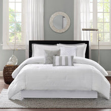 Load image into Gallery viewer, King Comforter + 6 Additional Pieces White Julice 7 Piece Comforter Set MRM372
