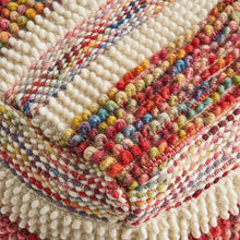 Load image into Gallery viewer, Julius 16&#39;&#39; Wide Tufted Square Striped Pouf Ottoman
