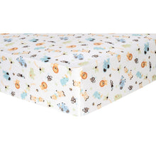 Load image into Gallery viewer, Jungle Friends Deluxe Flannel Fitted Crib Sheet MRM390
