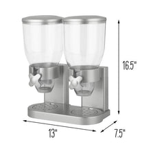 Load image into Gallery viewer, Double Cereal Dispenser with Portion Control, Silver 1929CDR
