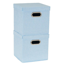 Load image into Gallery viewer, Blue Fabric Cube Set of 3 #CR1025
