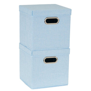 Blue Fabric Cube Set of 3 #CR1025