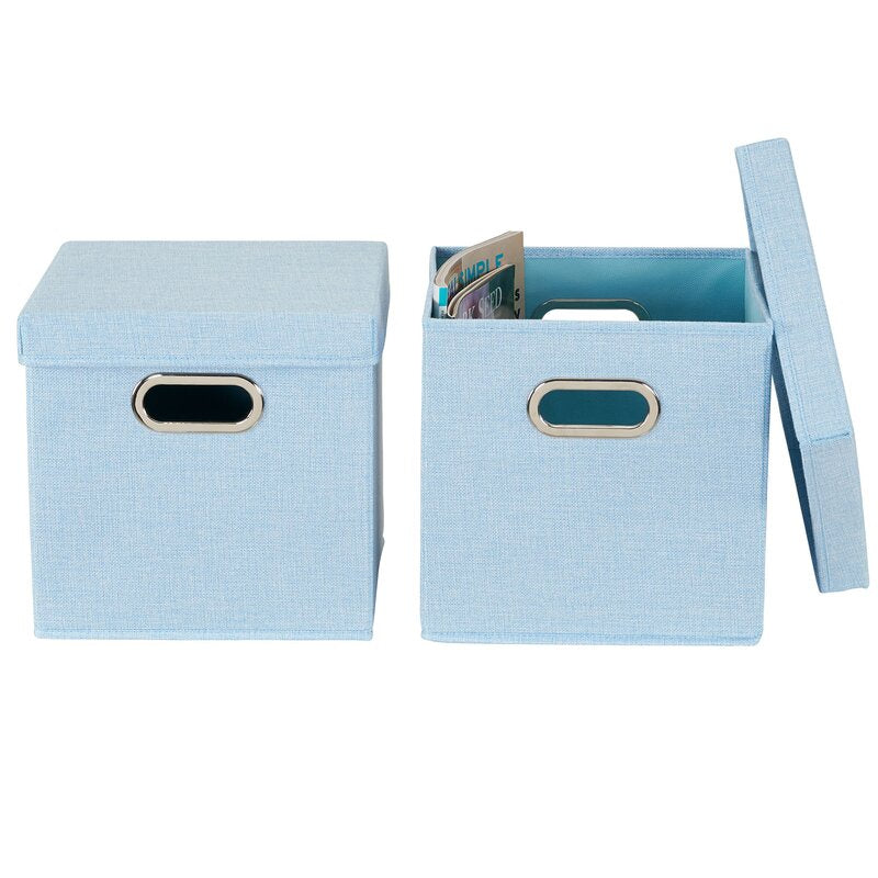 Blue Fabric Cube Set of 3 #CR1025
